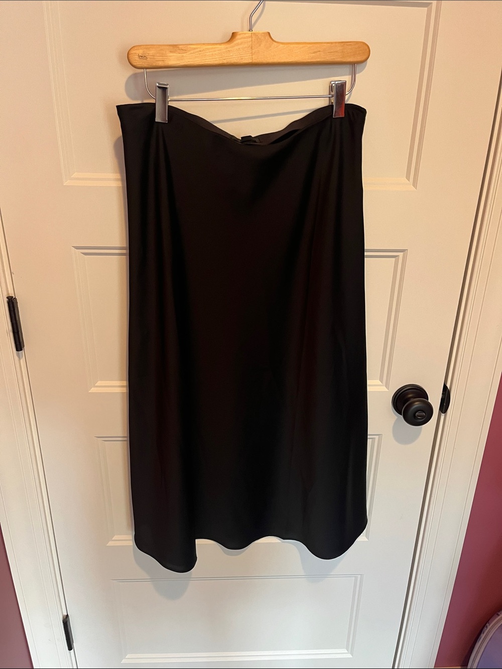 J. Crew Black Midi Slip Skirt